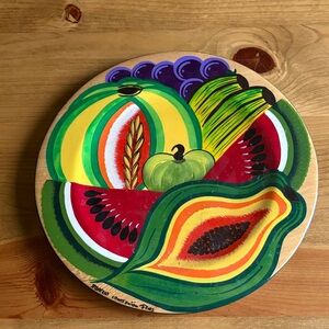 Colorful Fruit Design Plate